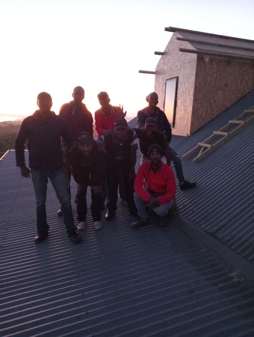 The Team working on a timber roof